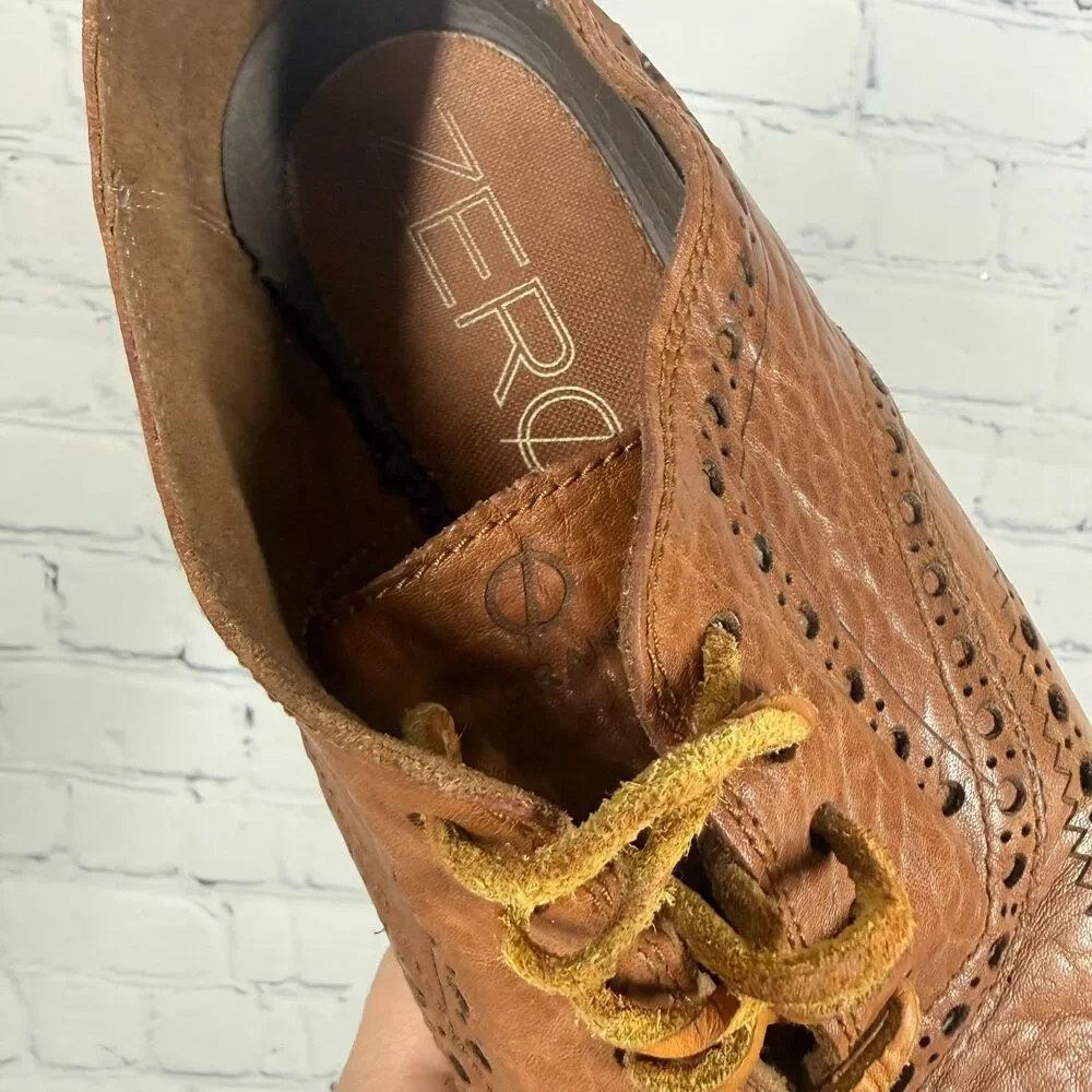 Cole Haan Zerogrand Wingtip Oxford Shoes Men 10.5 Brown Leather Brogue Comfort